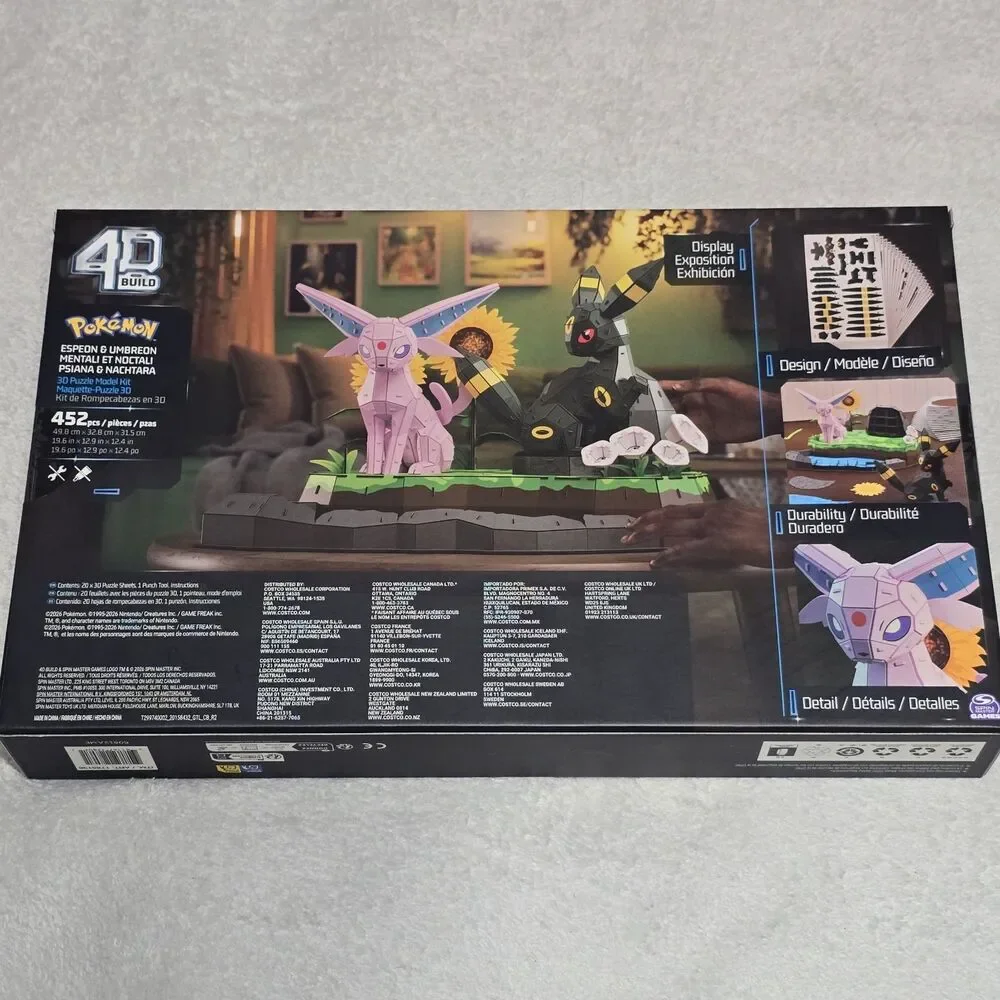 NEW - Pokemon 4D BUILD PUZZLE 452 Pieces - Espeon & Umbreon 3D Puzzle Model Kit